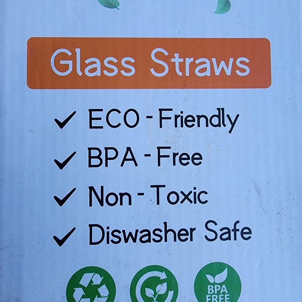 Reusable Glass Straws 10 Pack - Multicolor